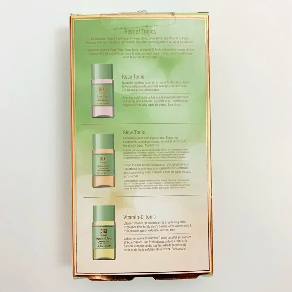 Set of 2 PIXI Best Of Tonics Toners Set Rose Glow Vitamin C New Cruelty Free